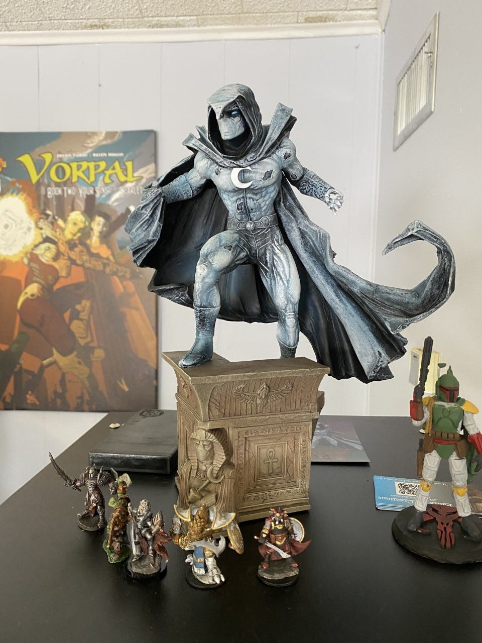 This limited edition statue of Moon Knight from Marvel Comics is an example of the kind of collectible merchandise customers can expect to find.