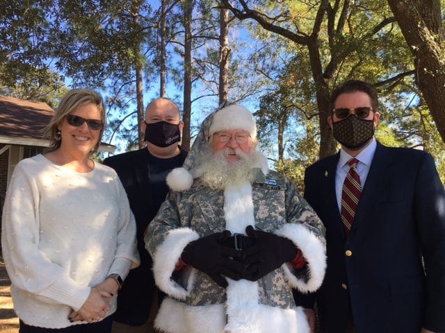 Santa Claus himself was present for the flag ceremony.