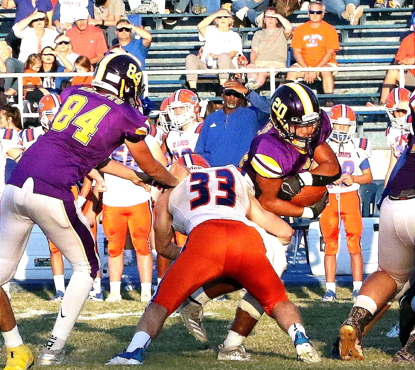 South Beauregard running back Malachi McElhaney (20) will need to have his best game of the season Friday as the Golden Knights face undefeated Jennings.