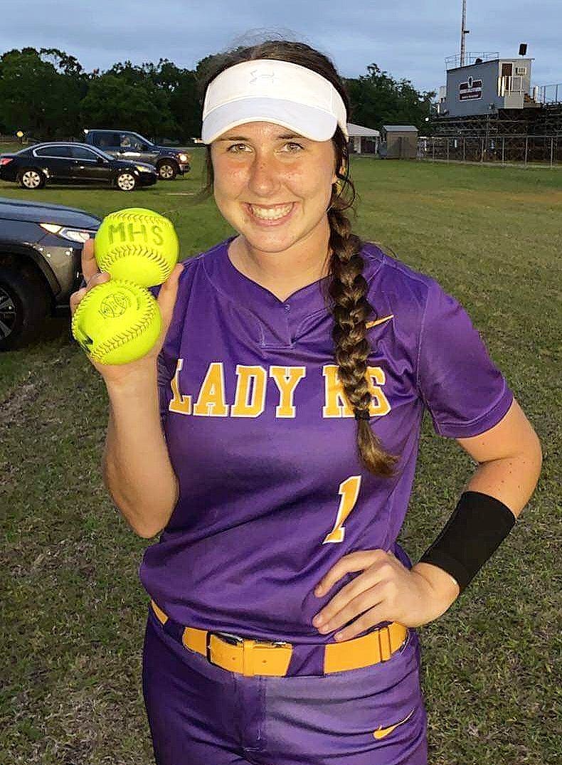 South Beauregard's Morgan Eaves hit her Parish-leading 15th and 16th home runs of the season in a loss Tuesday at Merryville. The home run total is also a SBHS single-season record.