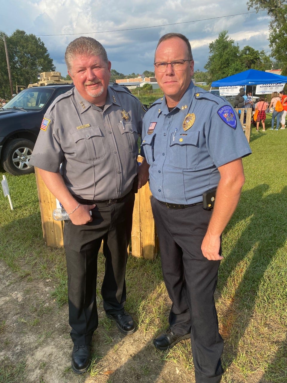 Beauregard Parish Sheriff Mark Herford and DeRidder Police Chief Craig Richard were meeting and greeting all those in attendance at National Night Out.